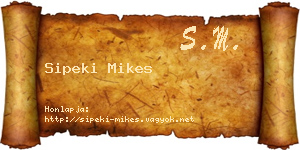 Sipeki Mikes névjegykártya